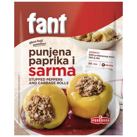 Podravka Fant Stuffed Pepper Seasoning Mix - 2.1oz Sachets x 22 pack (Croatia)