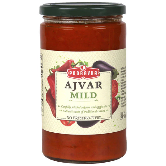 Podravka Ajvar Mild - 24.3oz Jars x 12 pack (Croatia)