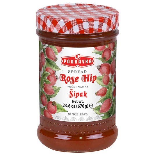 Podravka Rose Hip Jam - 23.4oz Jars x 8 pack (Croatia)
