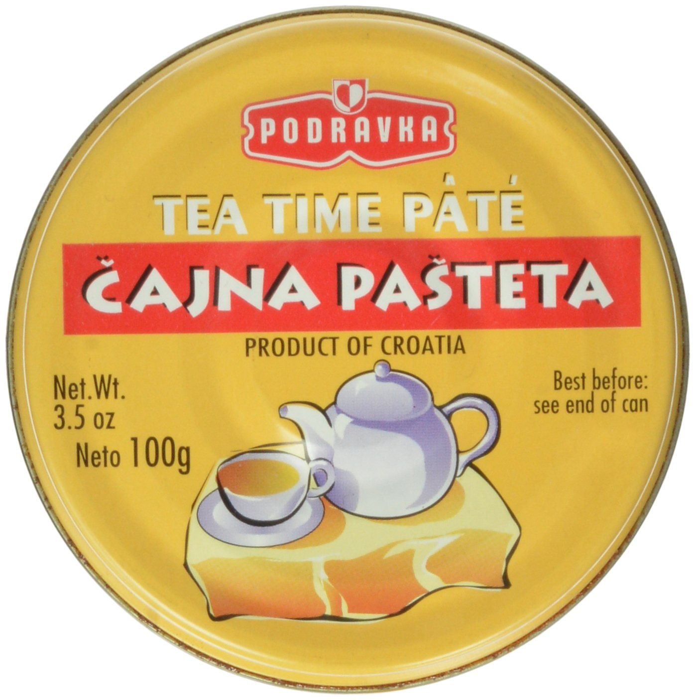 Podravka Tea Time Pork Pate - 3.5oz Tins x 60 pack (Croatia)