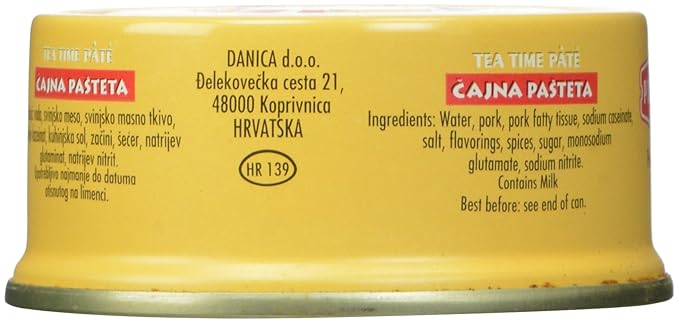 Podravka Tea Time Pork Pate - 3.5oz Tins x 60 pack (Croatia)