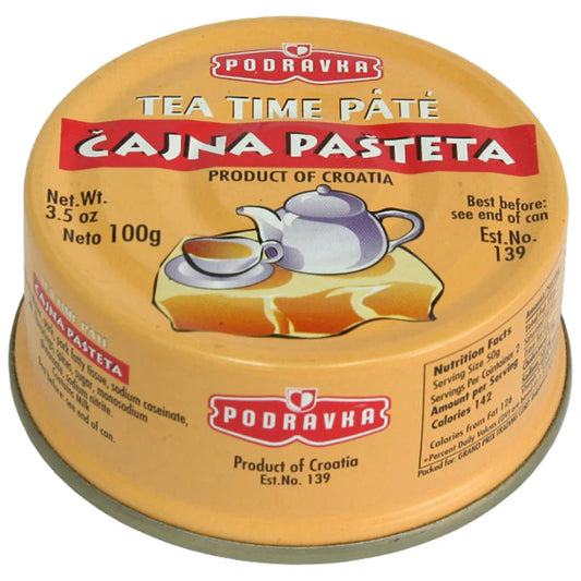 Podravka Tea Time Pork Pate - 3.5oz Tins x 60 pack (Croatia)