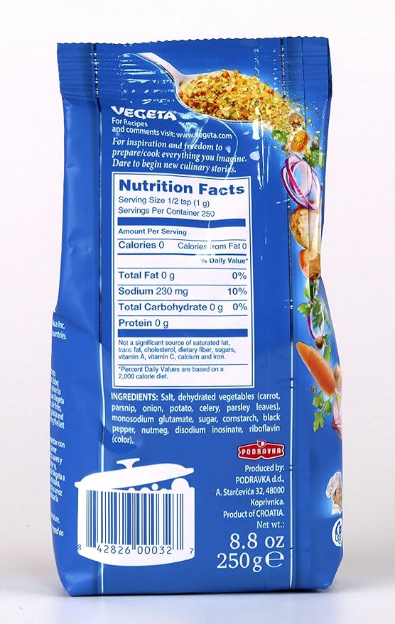Podravka Vegeta Seasoning - 8.8oz Bags x 16 pack (Croatia)