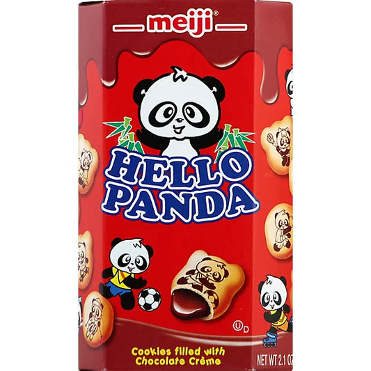meiji Hello Panda Cookies Filled With Chocolate Creme, 2.1 oz (Japan)