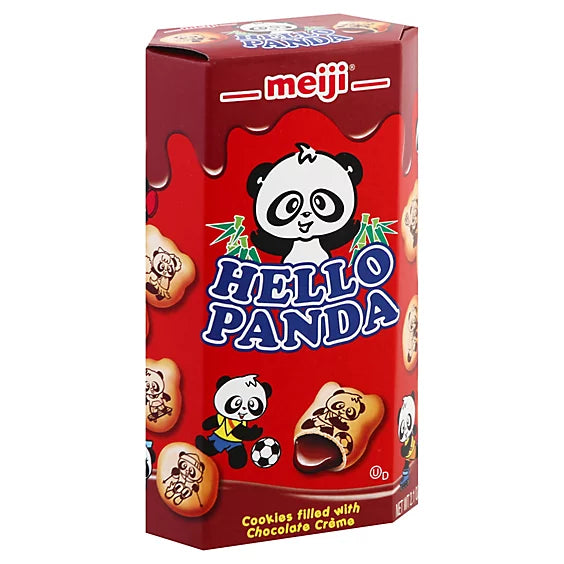meiji Hello Panda Cookies Filled With Chocolate Creme, 2.1 oz (Japan)