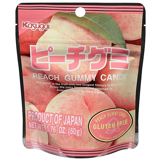 Kasugai Peach Gummy Candy, 1.76 oz (Japan)