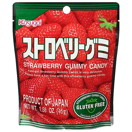 Kasugai Strawberry Gummy Candy, 1.76 oz (Japan)