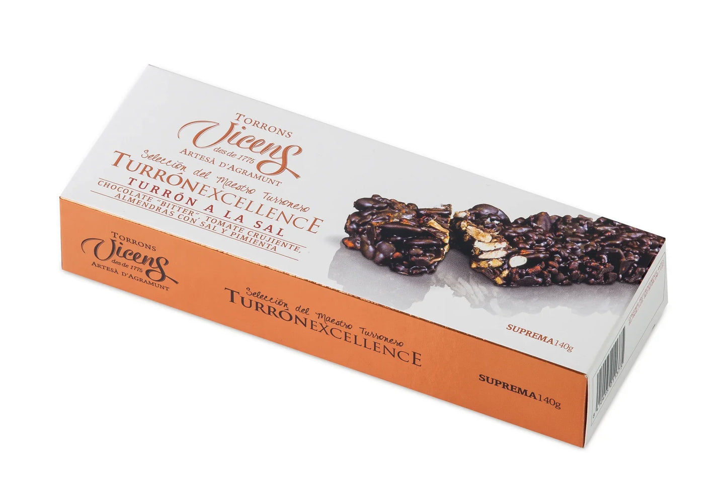 Vicens Dark Chocolate and Almond Turrón, Sea Salt (Spain)