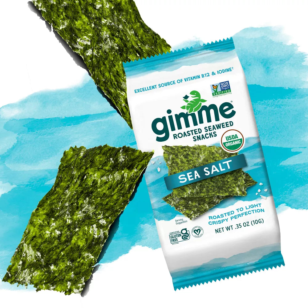 gimme Organic Roasted Seaweed Snack Sea Salt, .35oz (Korea)