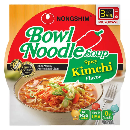 Nongshim Bowl Noodle Soup Spicy Kimchi, 3.03oz (Korea)