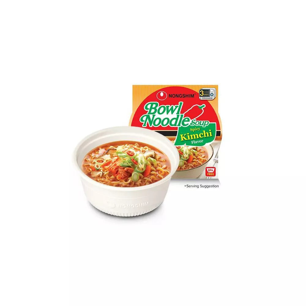 Nongshim Bowl Noodle Soup Spicy Kimchi, 3.03oz (Korea)