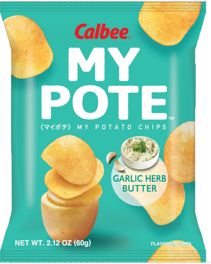 Calbee Potato chips, Garlic Herb butter (Japan)