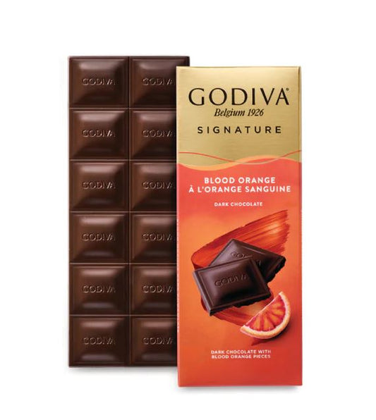Godiva Chocolate bar, Dark Chocolate with blood orange (Turkey)