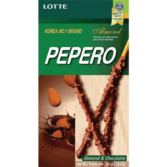 Indulge in the Delicious Crunch of Lotte Pepero Almond & Chocolate - A Must-Try Snack!