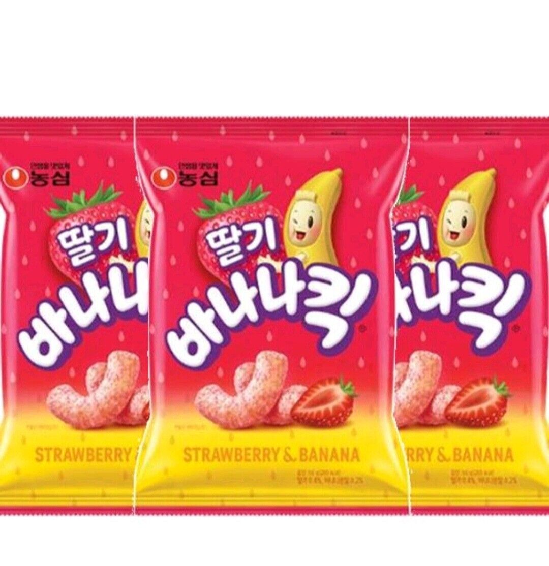 Nongshim Chips, Strawberry, Banana Chips (Korea)