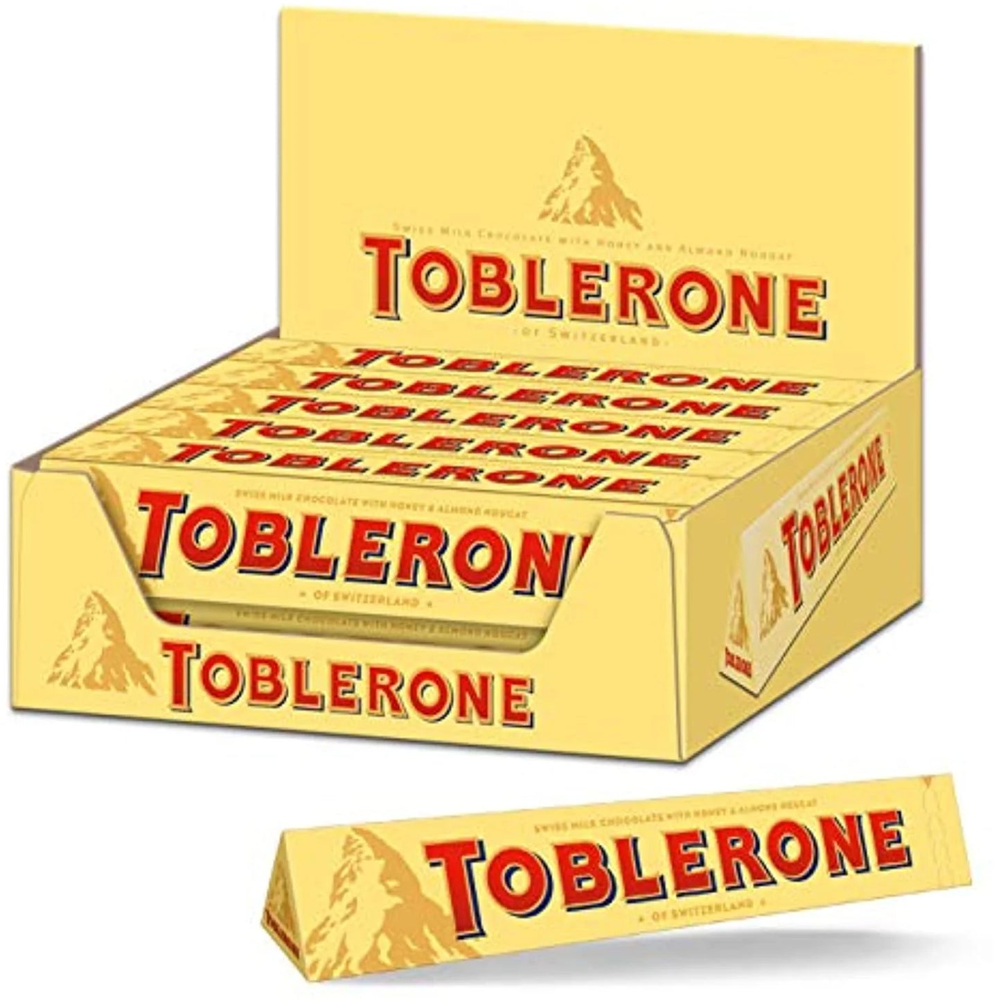 Toblerone Milk Chocolate Bar - 3.5oz Bars x 20 pack (Switzerland)