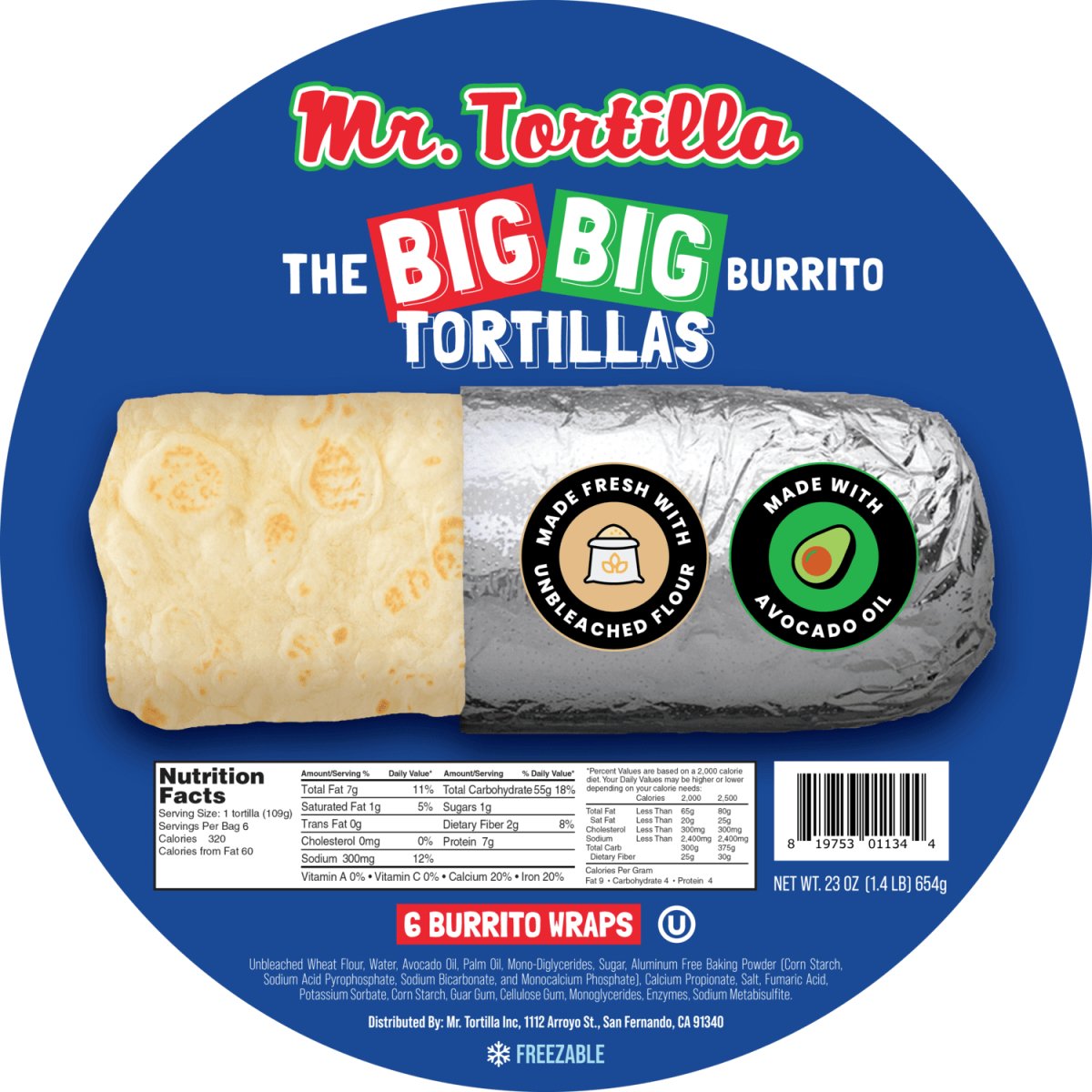 BIG BIG Burrito Tortillas - 12 Wraps