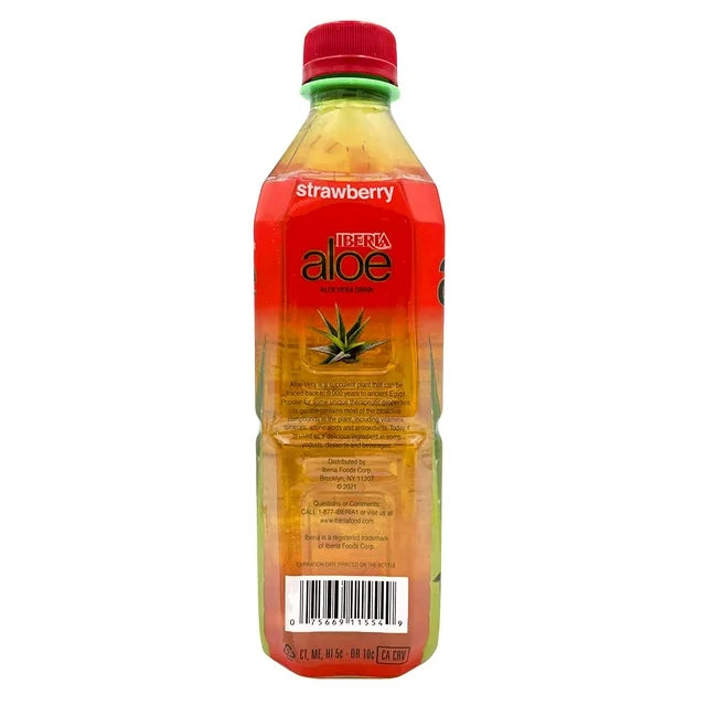 Iberia Strawberry Aloe Vera Drink, 16.9 oz (Taiwan)