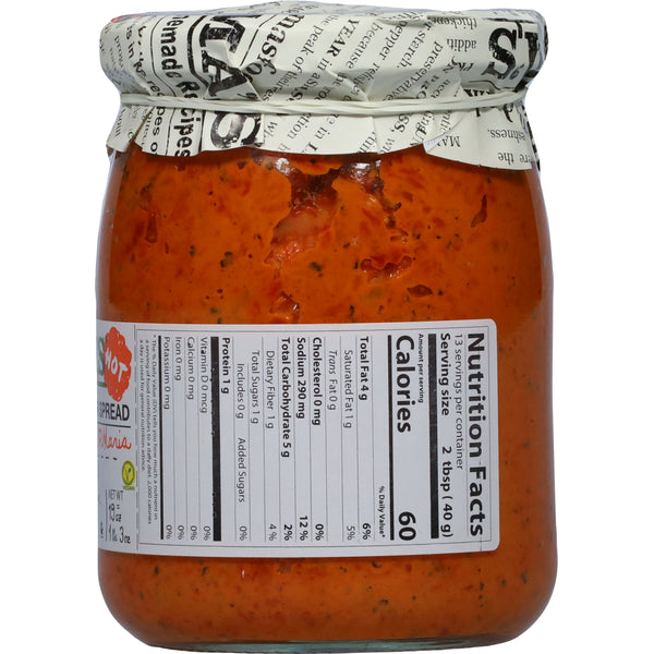 Mama's Hot Roasted Pepper Spread - 1lb 3oz Jars x 12 pack (North Macedonia)