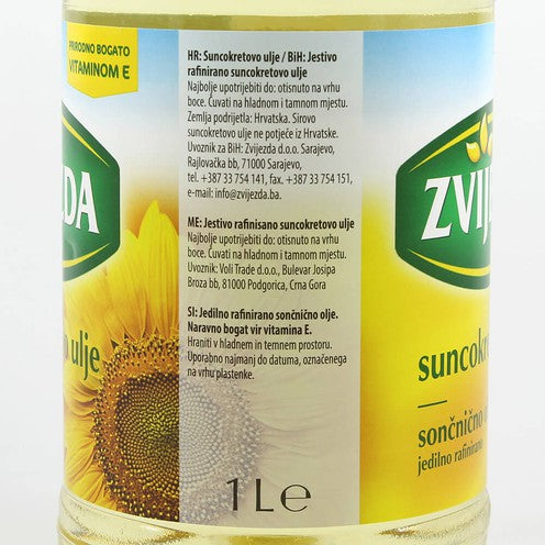Zvijezda Sunflower Oil - 33.8oz Bottles x 15 pack (Croatia)