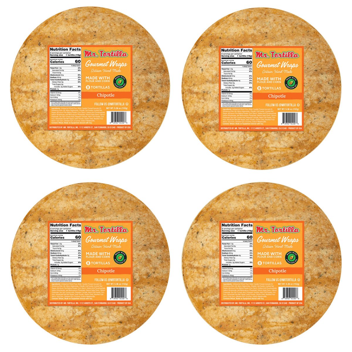 Mr. Tortilla Gourmet Wrap - Artisan Flour Tortillas