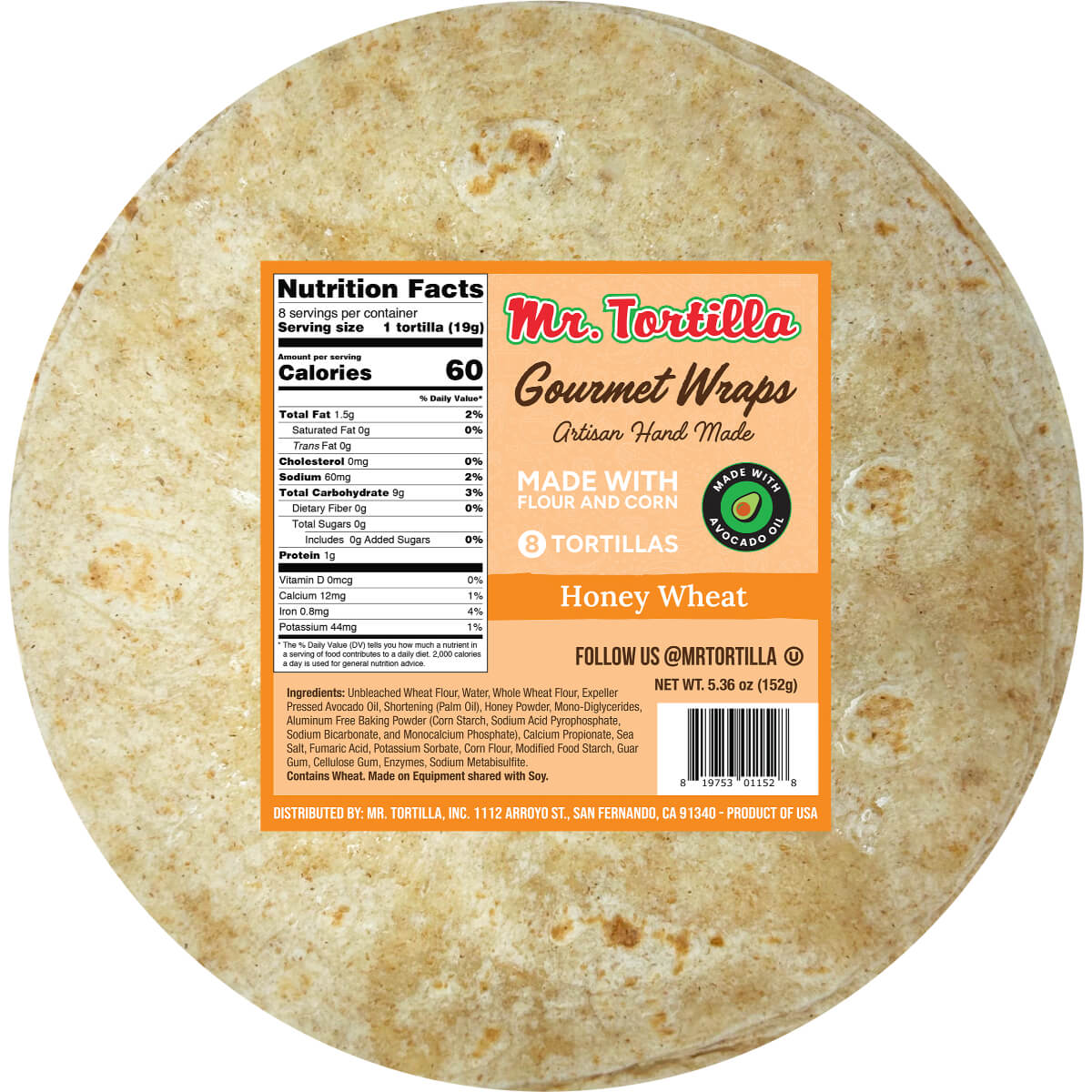 Mr. Tortilla Gourmet Wrap - Artisan Flour Tortillas