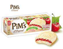 Lu Pim's, cherry flavored, white chocolate biscuit (France)