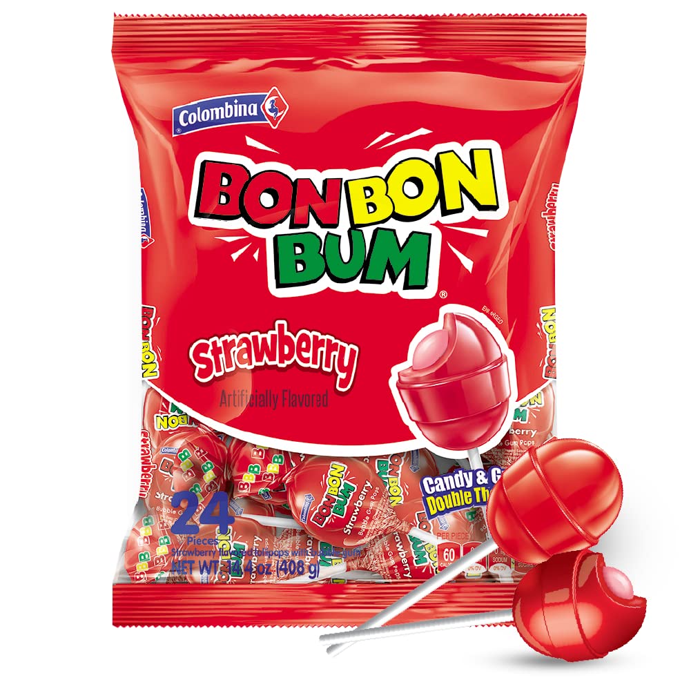 Colombina Bon Bon Bum Lolipops, Strawberry (Brazil)