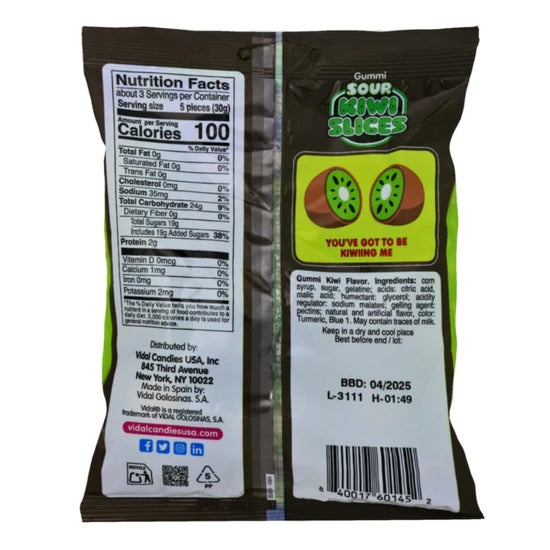 Vidal Sour Gummies, Kiwi (Spain)